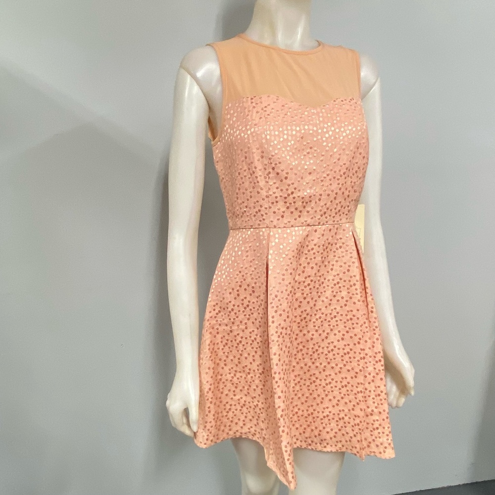 Forever 21 Nude Pink Dot Sleeveless Dress Medium NWT